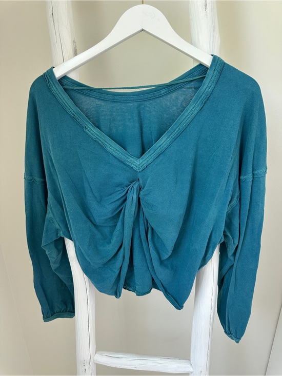 FP Movement by Free People Tops - FP Movement by Free People Moon Rising Cotton Twist Front Faded Cropped Top